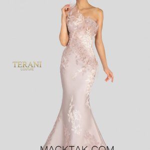 Terani Formal Gown Champagne Color in size 8. Never Worn